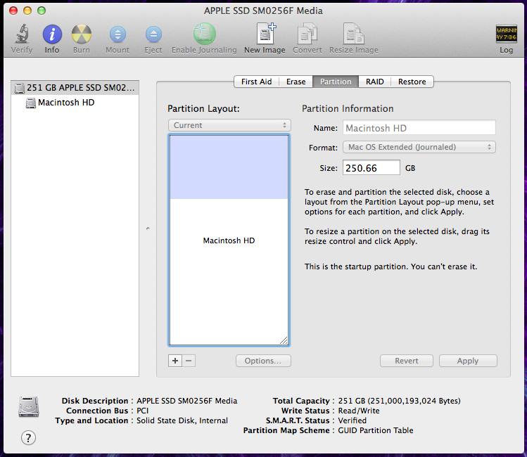 Partitions on mac